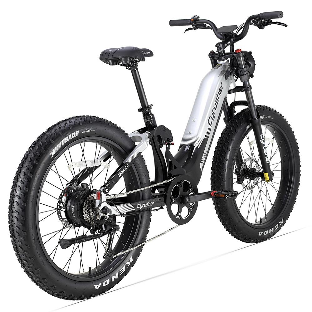 Cyrusher Trax Elektrofahrrad 750W Motor Fully Suspended E-Bike 52V 20AH 26" Fat Tire E-Bike für Erwachsene Hydraulische Scheibenbremse Max. Belastung 150 kg