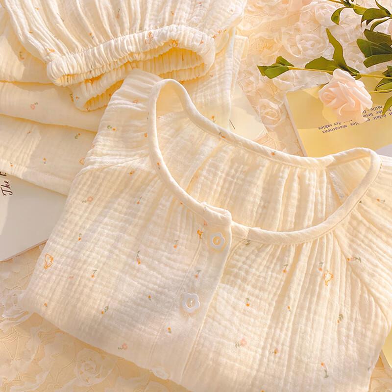 Women s Floral Pure Cotton Homewear Pajama Set L
