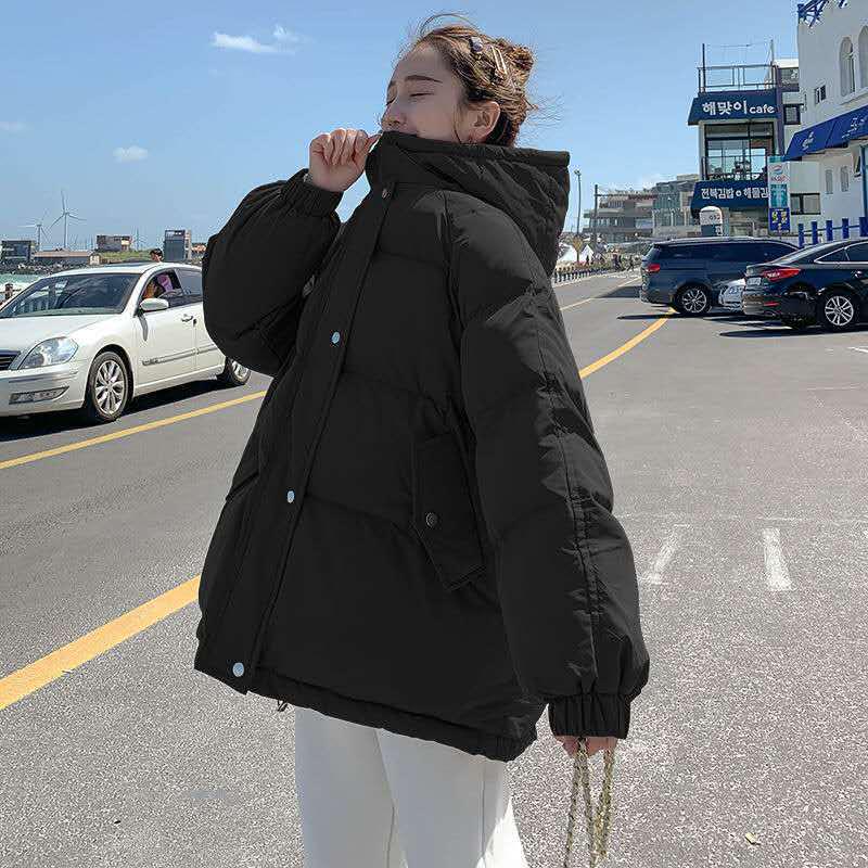 Hong Kong-Style Women's Loose Thick Hooded Jacket for Autumn/Winter