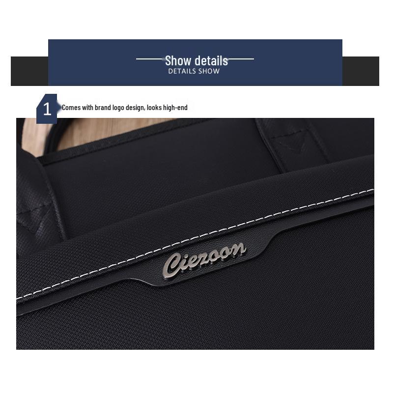 Large Capacity Oxford Cloth Double-Layer Business Briefcase/Document Bag with Printing