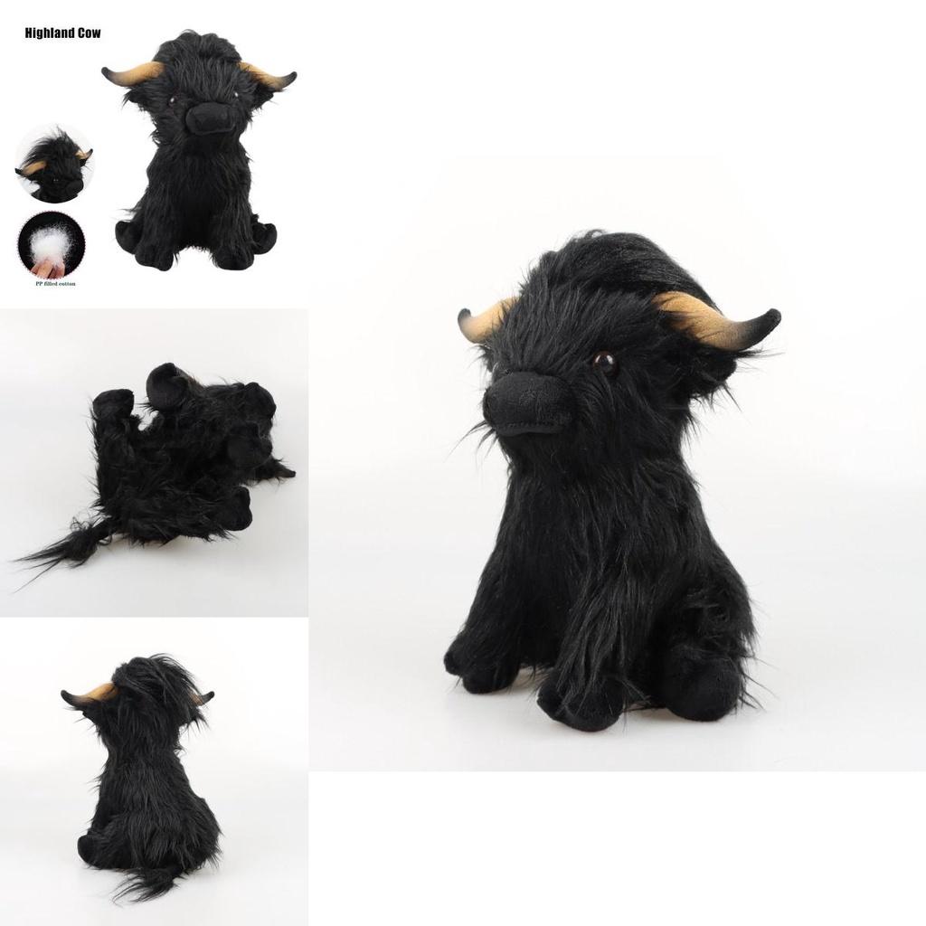 Adorable 11in Scottish Highland Cow Plush Toy