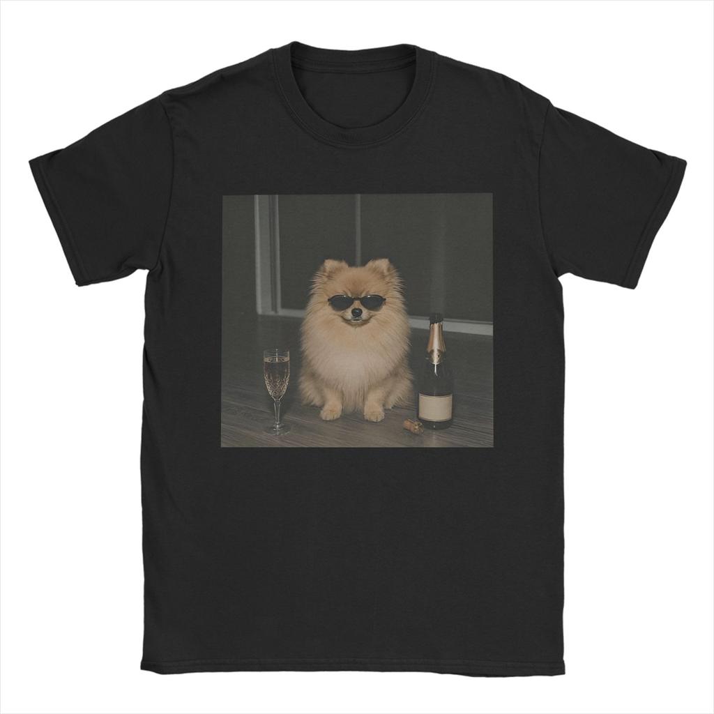 Unisex Unisex T-Shirt Lustiger Patriotischer Zwergspitz Hund Trinkt Bier Amerikanische Reine Baumwolle T-Shirts Rundhals Kleidung Große Größen