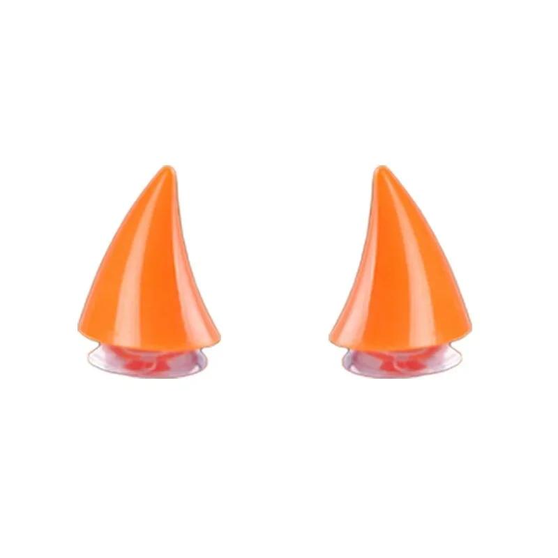 2Pcs Car Motorcycle Helmet Devil Horn Motocross Decoration Headwear Sucker Silicone Accessories