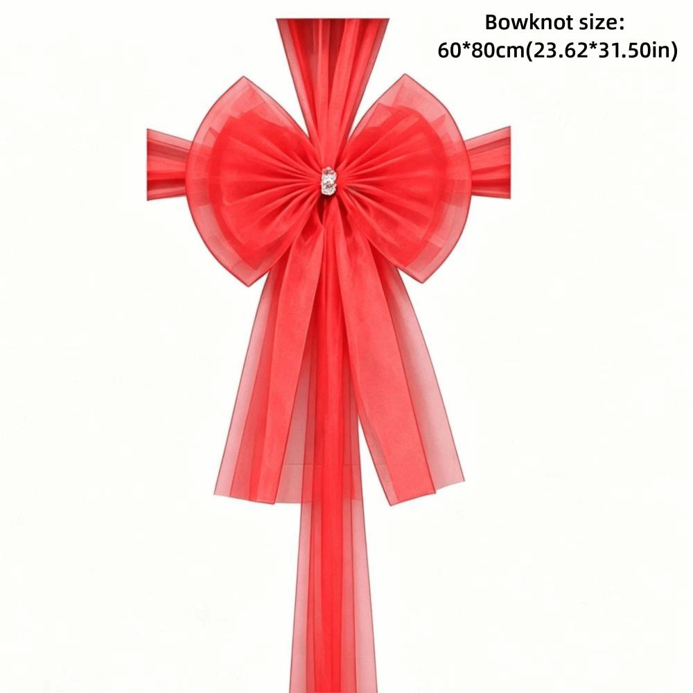 Large Size Christmas Door Bow Long Ribbon Large Ribbon Bow Decorative Door Bow  Home Decoration