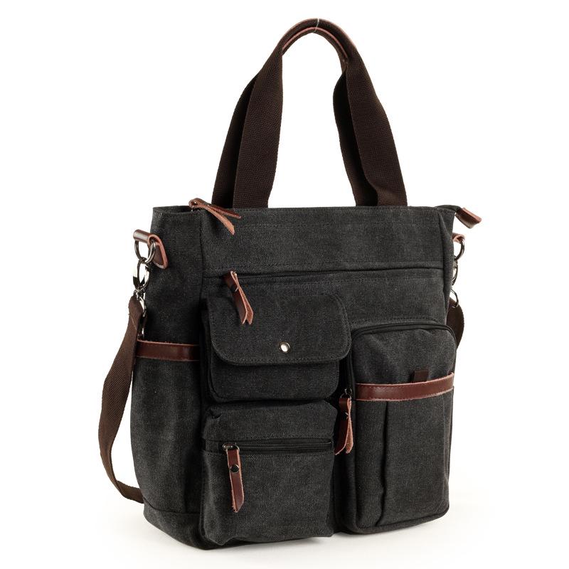 

Men s Handbags Briefcase Canvas Shoulder Bag Man for Documents Large Capacity Tote Laptop Bag Crossbody Travel Bags Vintage K004