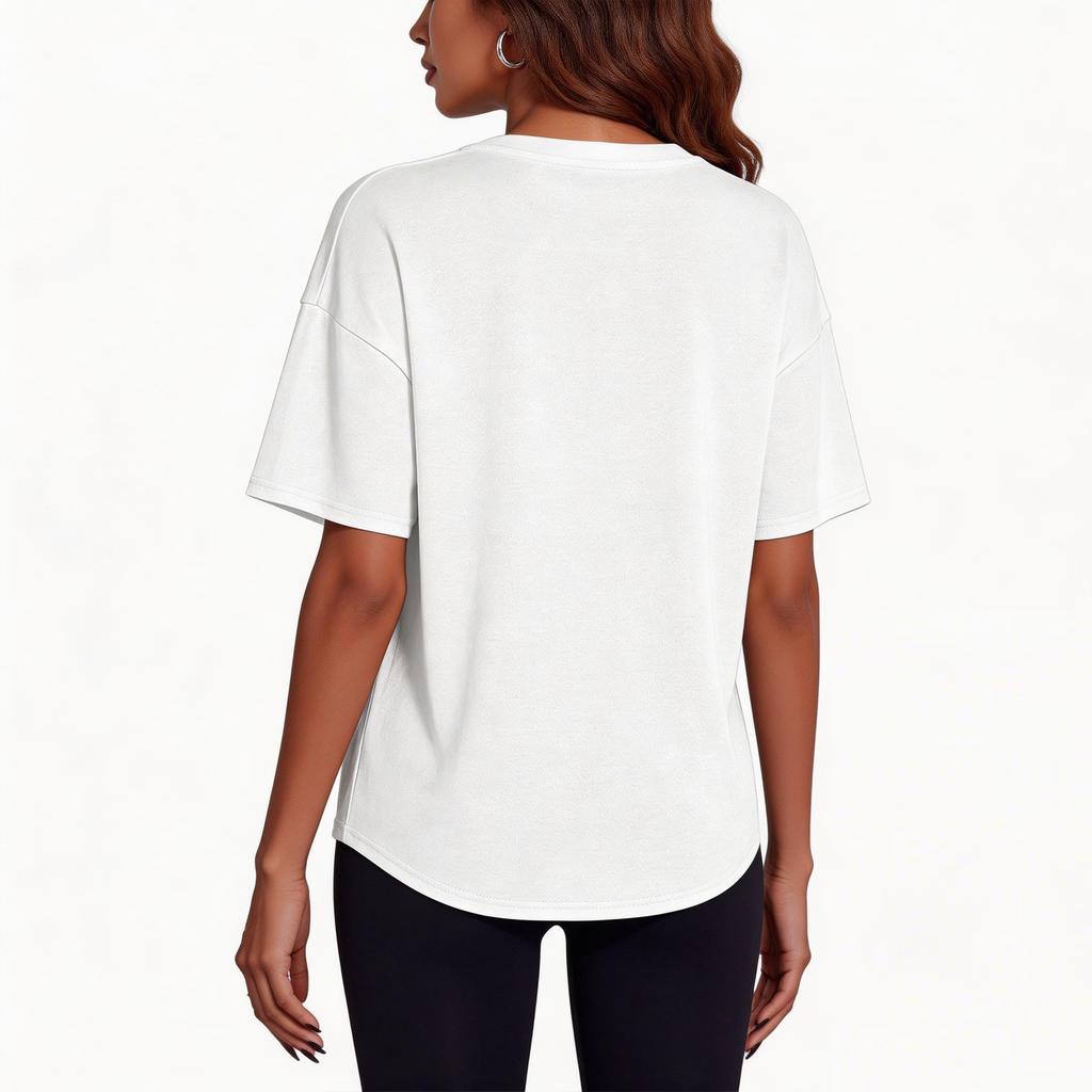 Women's New Summer Color Sexy Deep V-Neck T-Shirt Short Sleeve Casual Loose Basic Top