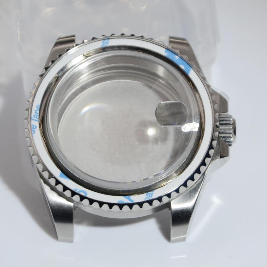 Pouzdro hodinek Pouzdro Nh35 Stříbrné 40mm pro strojek Modifikace hodinek NH3 NH35 NH36 NH73 NH38 NH39 Luneta Minerální sklo Modifikace hodinek