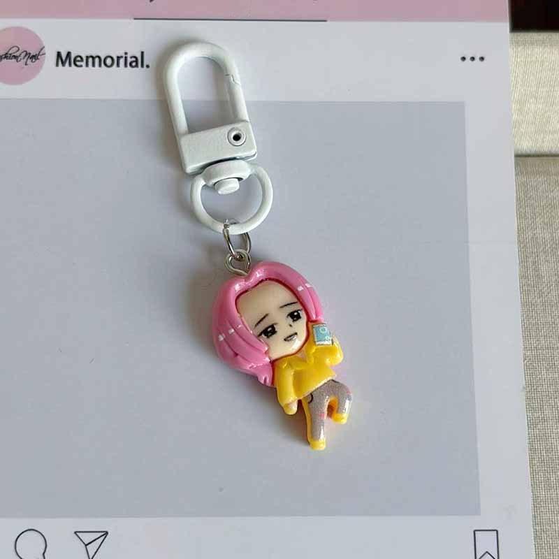 4/8 Stück Niedlicher Kpop Dämonenjäger Schlüsselanhänger Cartoon Anime Harzpuppe Dekorativer Anhänger Rucksackdekoration Schmuckzubehör Geschenk
