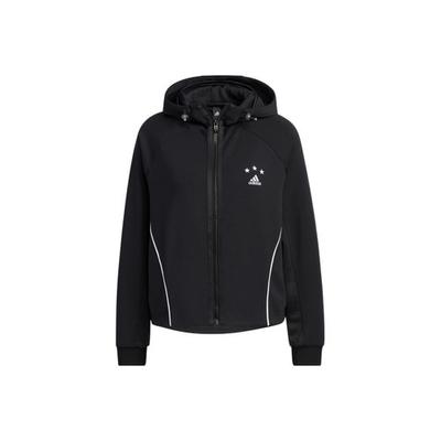 Foc Kn Jkt Long-Sleeve Hoodie Jacket with Logo Print for Women, Black
