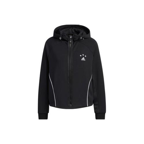 

adidas Foc Kn Jkt Long-Sleeve Hoodie Jacket with Logo Print for Women, Black XS чёрный