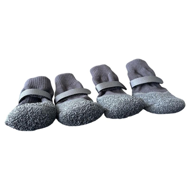 

4pcs Nonslip Pet Shoes Waterproofed and Wear Resistant for Dog Various Weather Protecting Easyly Clean M чорний