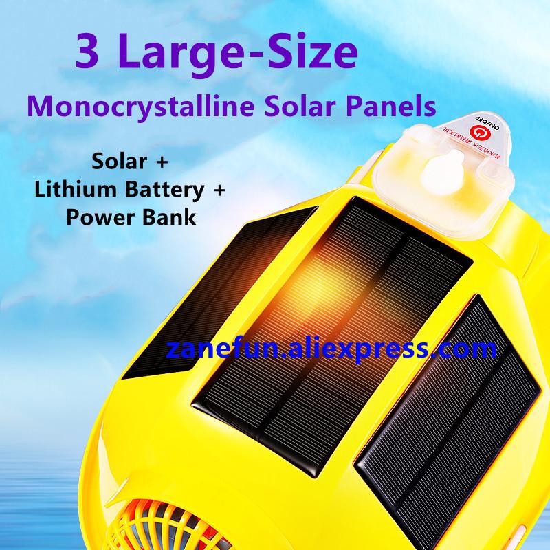 Helmet With 3 Solar Panels 2 Fans LED Light RGB Warning Rechargeable Lithium Battery Power Bank Outdoor Work Solar Fan ABS Cap