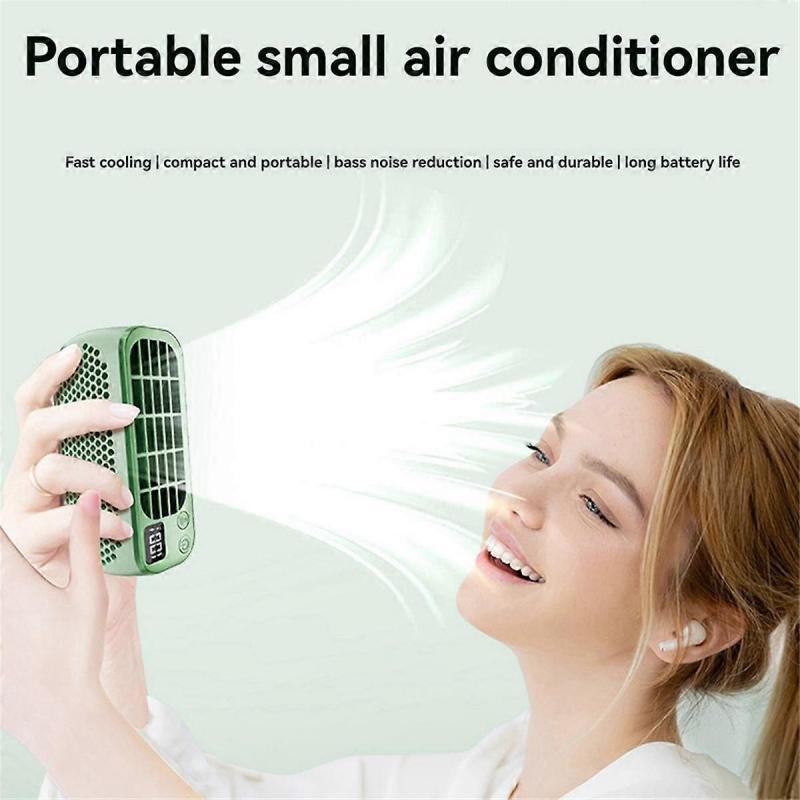 Handheld Fan Hanging Neck Small Fan Bladeless Portable Five-Speed Adjustable Fan Low Noise Desktop Fan