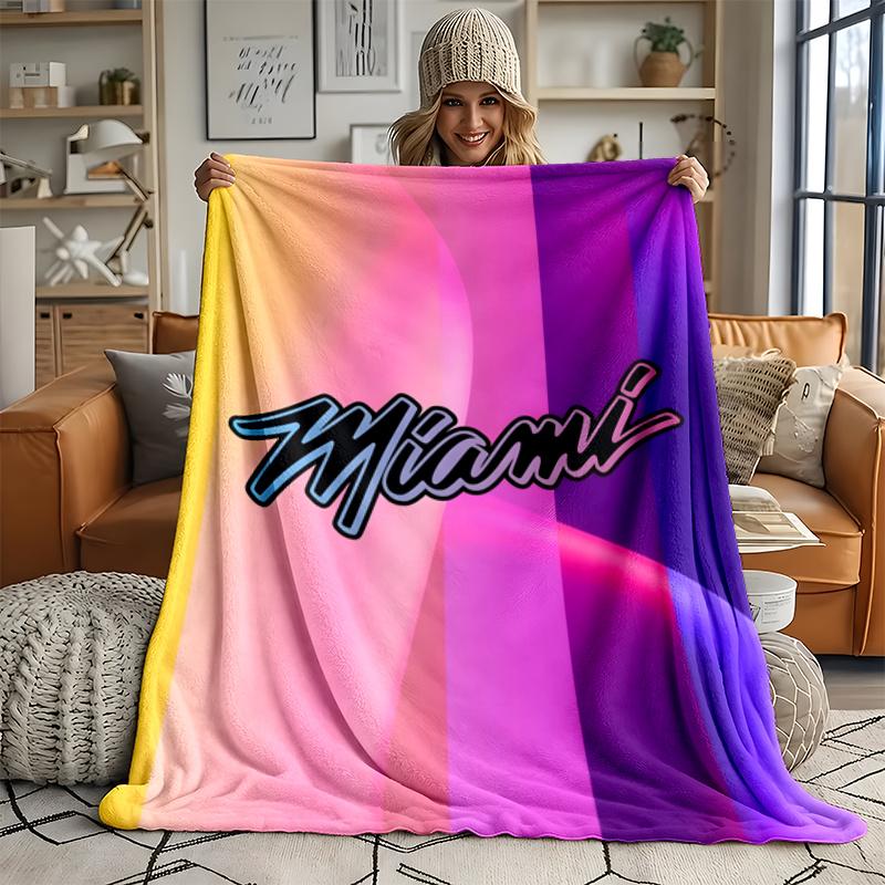 Miami Heat Ultra Soft Flannel Throw Blanket Warm Cozy Blanket for Bed Couch or outdoor best gift