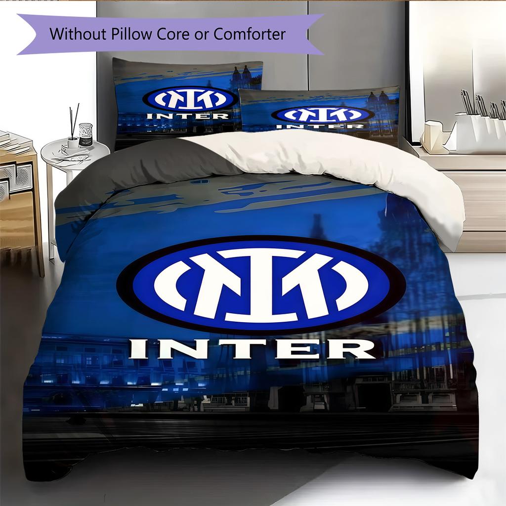 Inter logo  Pattern Bedding Quilt Set Quilt Cover Pillowcase Home Decoration Birthday Gift (1 * duvet cover + 2 * pillowcase, without core)