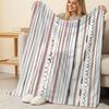 Striped Flannel Blanket No Lint, Soft & Warm, Perfect for Sofa, Bed, Napping, Home Office, Halloween & Christmas