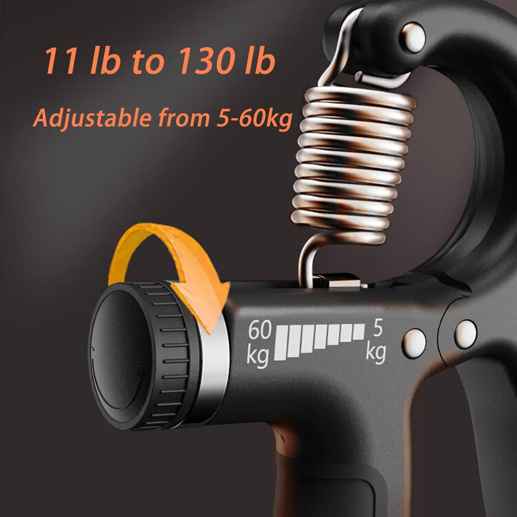 Ergonomic Adjustable Size Hand Grip Strengthener with Digital Counter5-60kg ResistanceIdeal for Fitness Muscle Training Rehabili