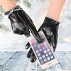 Women's Warm Leather Gloves Plus Velvet Thickened Cold Proof Outdoor Cycling Fashion Butterfly Festival Touch Screen Autumn and Winter Gloves