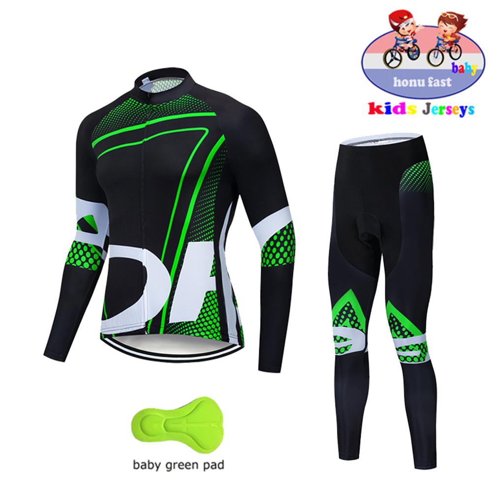 High Quality Kids  Kids Jersey Set Biking Long Sleeve Clothes Suit MTB Children's Cycling Wear   Autumn Breathable Cycling Suit Set