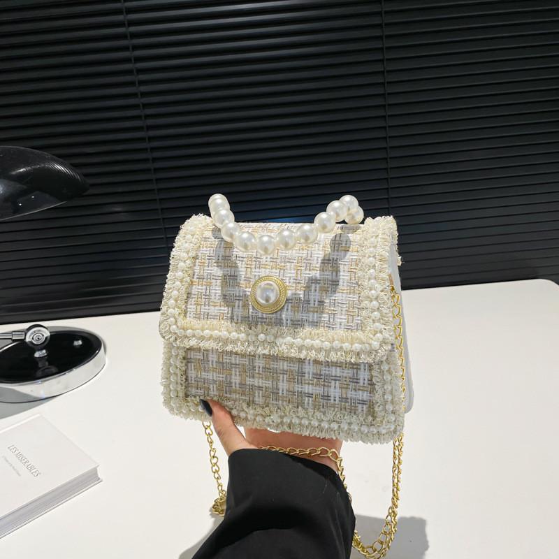 Fashionable Pu Leather Small Square Bag For Women Available In Cream And Khaki