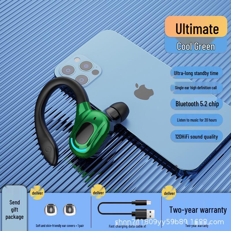 F8 Sports Ear-hook Wireless Bluetooth Headphones: Waterproof, Long Standby, Heavy Bass, Bluetooth 5.2