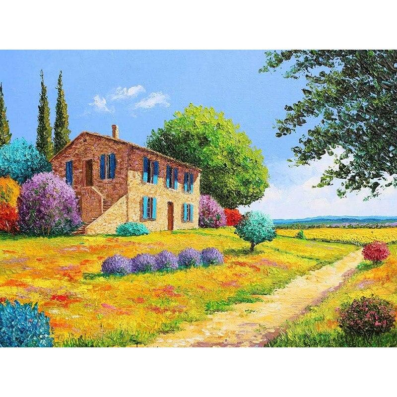New 5D DIY Diamond Painting Sea View Town Diamond Embroidery Scenery Cross Stitch Full Round Drill Home Decor Manual Gift