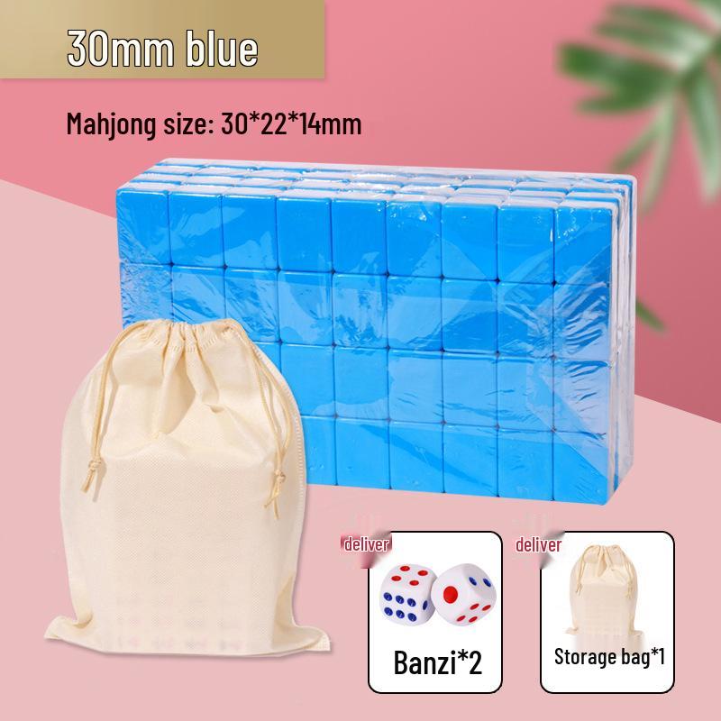 Compact Travel Mahjong Set - 24mm & 30mm Tiles, Solid Carved Sparrow Design, Ideal for Dorms and Table Games
