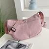 Korean Style Corduroy Shoulder Bag Cotton Cloth Canvas Handbag Solid Color Shoulder Bag  All-match