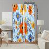 2 pcs   versatile polyester transparent curtains for home decoration Sunflower Orange Floral Peel & Stick for use in bedrooms and