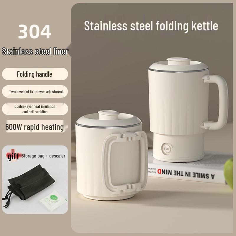 Portable Folding Electric Kettle: Compact 304 Stainless Steel Water Heater for Travel