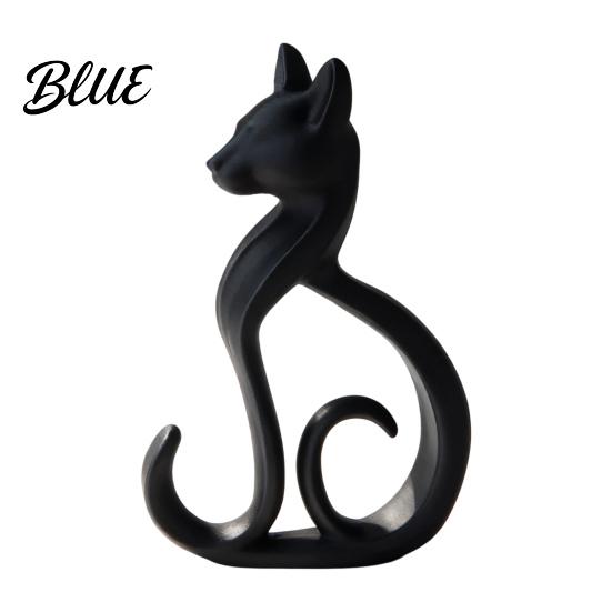 Minimalist Animal Sculpture 3D Printed Cat Figurine Elegant Sitting Sculpture