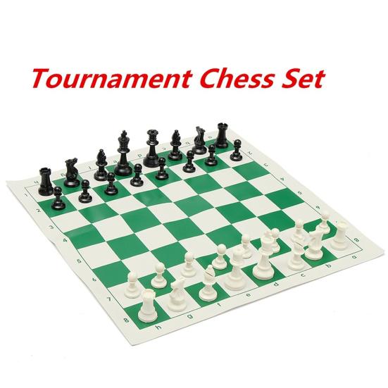 33Pcs 42cm Chess Set Professional Square Board Plastic Hand Carved Board Game Set
