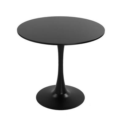 Versa Chamonix Esstisch für Küche, Terrasse, Garten oder Esszimmer, 73 x 80 x 80 cm, Holz, PVC und Metall, Schwarz