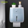 Toilet Tissue Box Paper Dispenser Toilet Perforation-free Wall Mounted Double-layer Storage Rack Paper Roll Holder