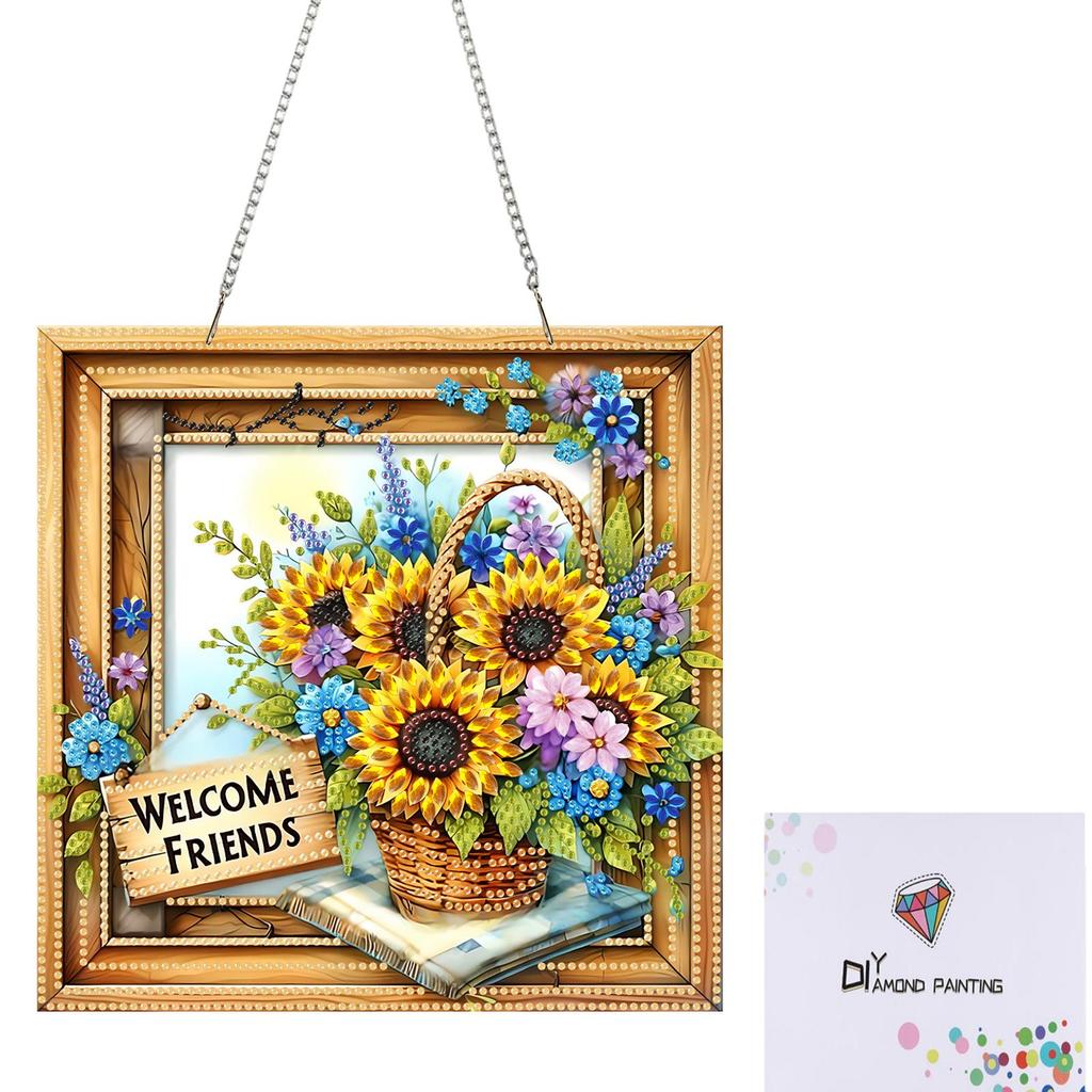 DIY 2D Flache Acryl Speziell Geformte Hängende Diamantkunst-Kits Diamantmalerei-Kits für Heimdekoration und Geschenk