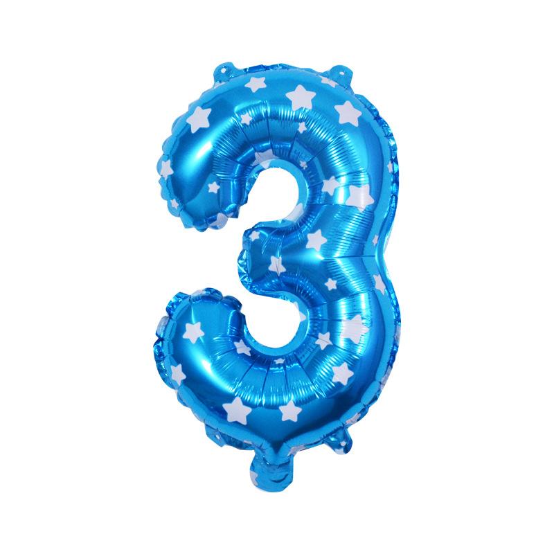 Small Digital Balloon 16-Inch Us Version Of Thin Body Decoration Birthday Party Aluminum Film Balloon Digital Balloon