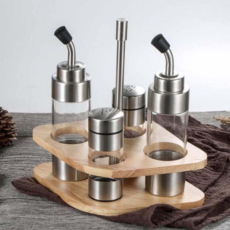 Chuishan Sea 304 Stainless Steel Oil & Vinegar Seasoning Set, 4-Piece
