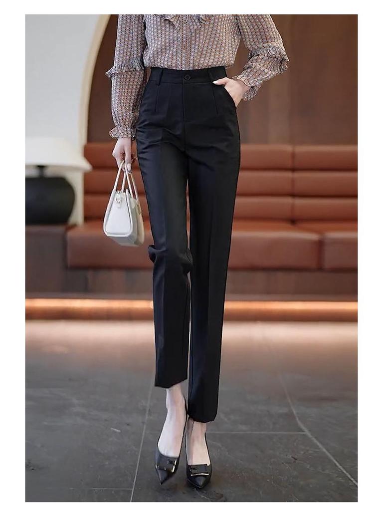 Women's High-Waist Slimming Harem Cigarette Pants - Spring/Autumn 2025 Collection
