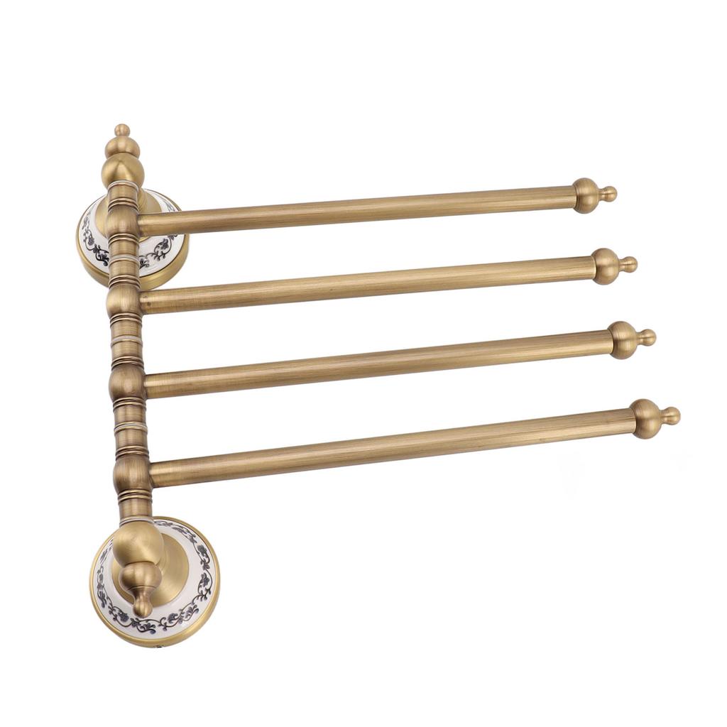Swivel Towel Bar Antique Brass Towel Rack Rotated Towel Hanger Holder for Bathroom Four Rods