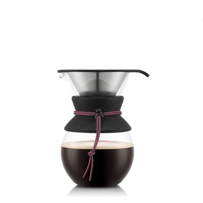 BODUM Coffee Maker Dripper POUR OVER Pour Over Drip Coffee Maker 1000ml 80th Anniversary Limited Strawberry Stainless Steel Filter Glass Beaker Coffee