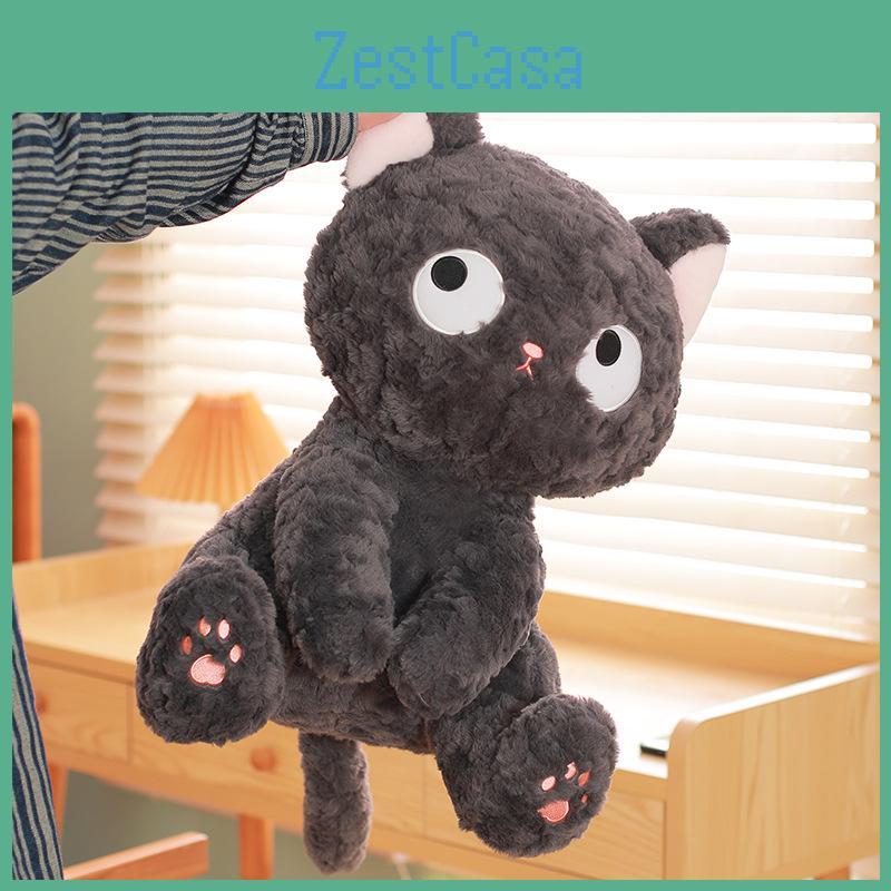 Cat Adorable Black Plush Doll With Pp Cotton Filling For Kids Playroom Decor