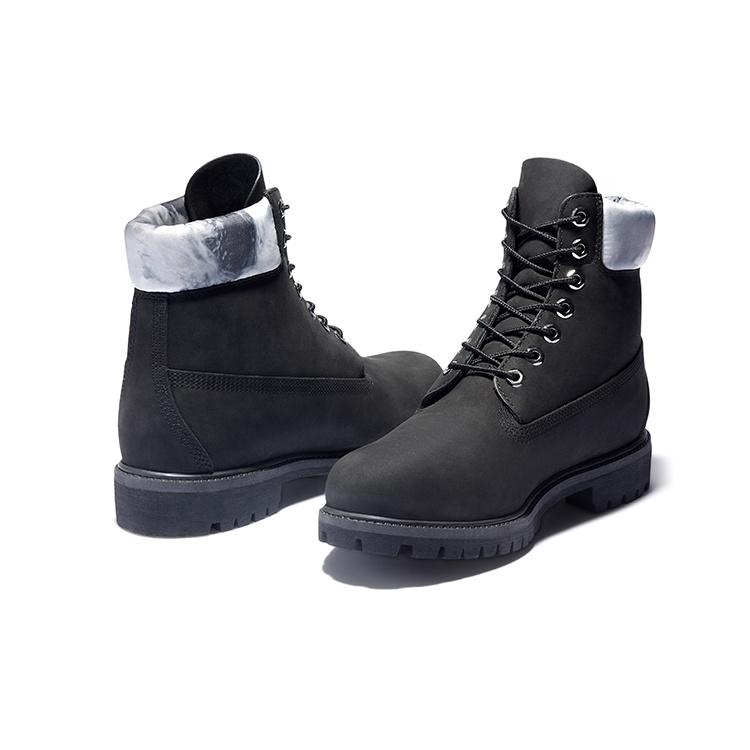 Timberland Premium 6 Inch Waterproof Boots 'Black Nubuck with Grey Camo Collar' Men's A2NCJ001