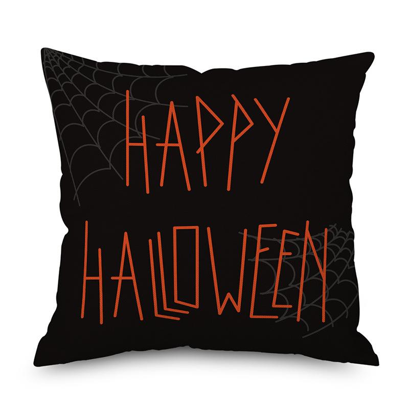 Halloween Linen Pillowcase Pumpkin Plaid Pillow Case for Bedroom Room Aesthetics Pillow Cover Luxury Designer Cushion Cover