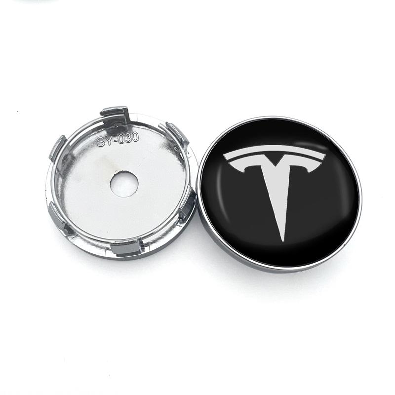 4pcs 56/60mm Car Wheel Center Hub Cap Rim Cover Emblem Sticker Styling for Tesla Model Y Model 3 S X Badge Emblem Accessories