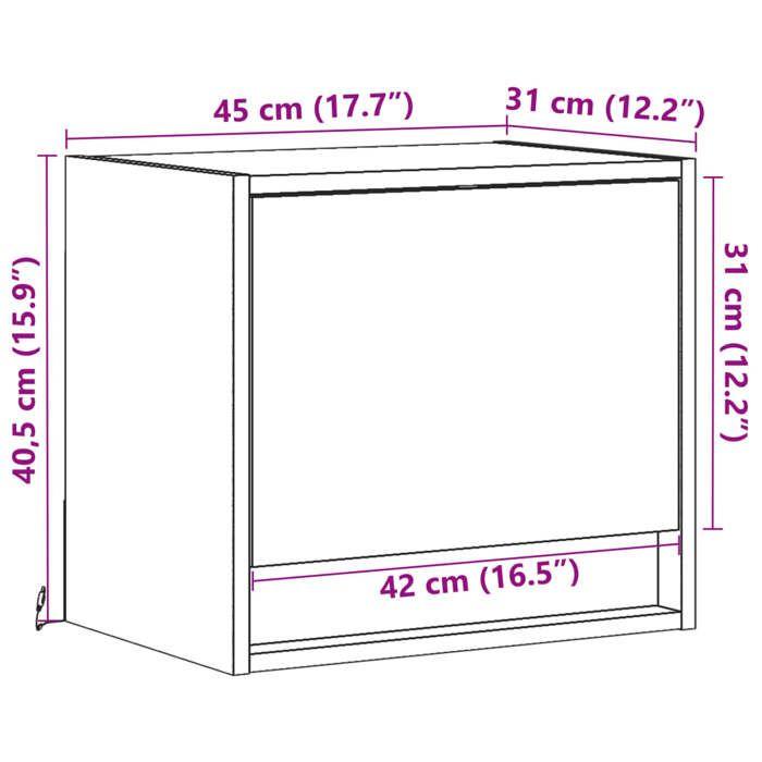 VidaXL Tables de chevet murales avec lumières LED 2 pcs gris béton, table de chevet flottante, support de téléphone, table 852082