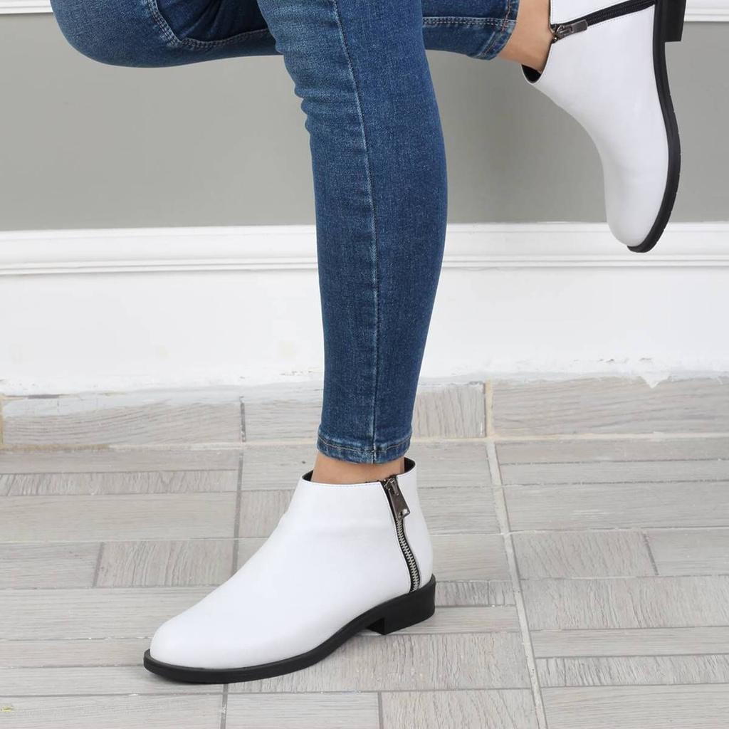 double zip ankle boots