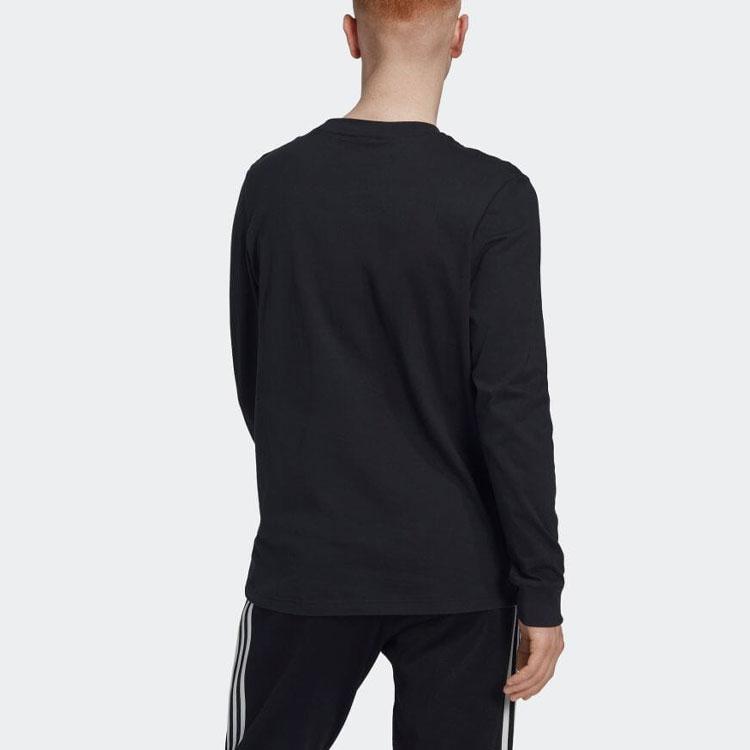 Adidas Alphabet Logo Print Crew Neck Long Sleeve T-Shirt Men Tops Black HM2490