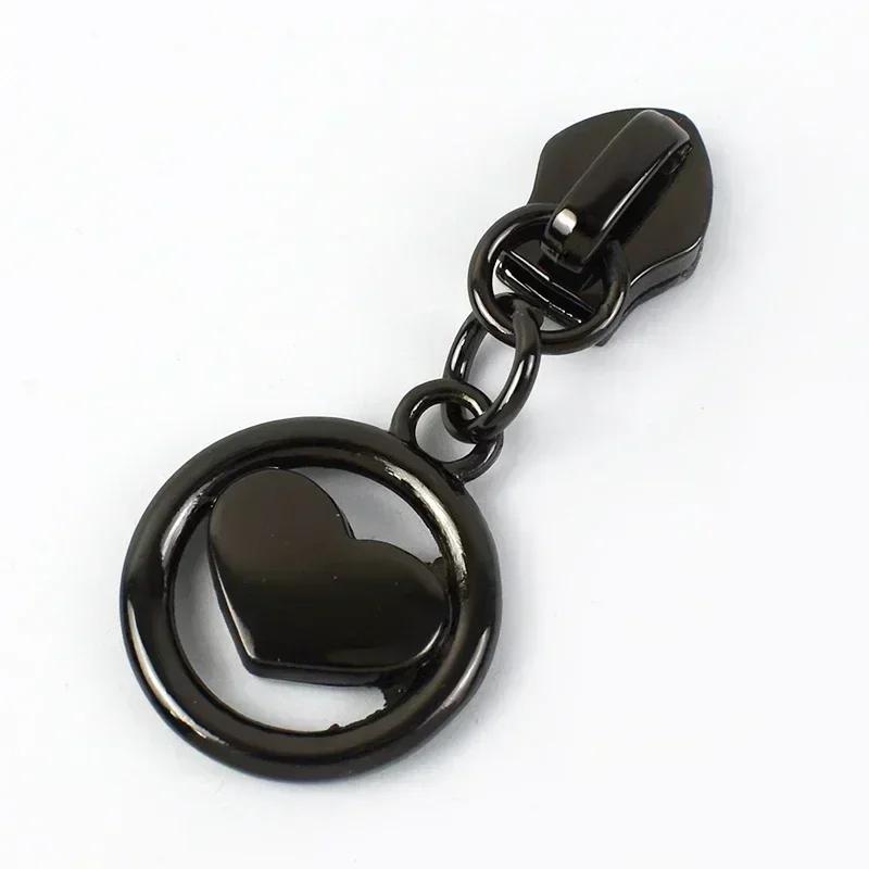 Meetee 5-50 Stück 5# Nylon Reißverschlussanhänger Kleidung Taschen Reißverschlüsse Reparatur Schieber für Plastikreißverschlüsse Herz Reißverschlusskopf Griff Nähzubehör