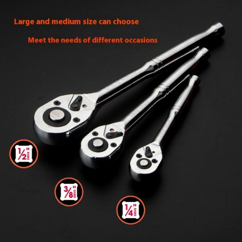 3Pcs  Ratchet Wrench 3/8 1/4 1/2 Ratchet Tool for Tight Space Automotive Repair Home Improvement Easy Socket Wrench