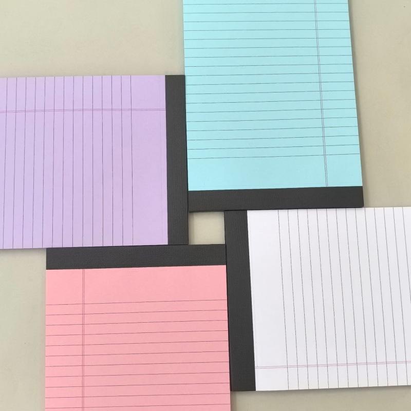 A5 Color Lined Sticky Note Pad - Tearable Memo Notebook Planner